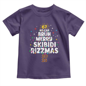 Funny Christmas Six Seven Meme Toddler T Shirt 67 No Cap Bruh Merry Skibidi Rizzmas 2025 TS11 Purple Print Your Wear
