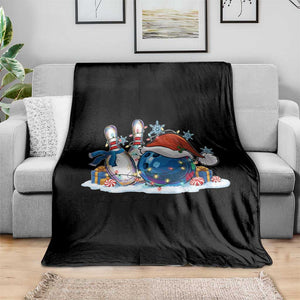 Funny Christmas Bowling Santa Hat Xmas Bowler Throw Blanket TS11 Print Your Wear