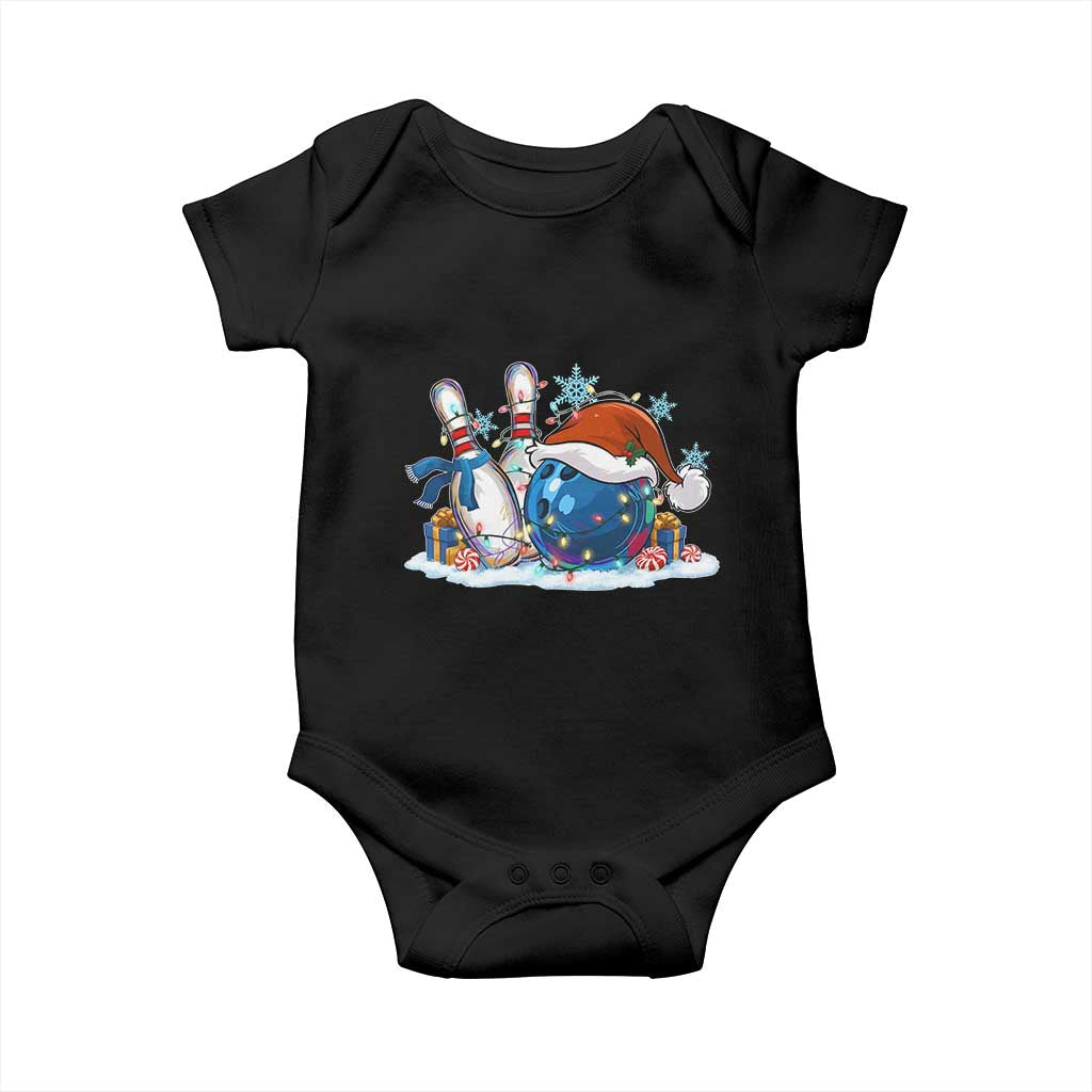 Funny Christmas Bowling Santa Hat Xmas Bowler Baby Onesie TS11 Black Print Your Wear