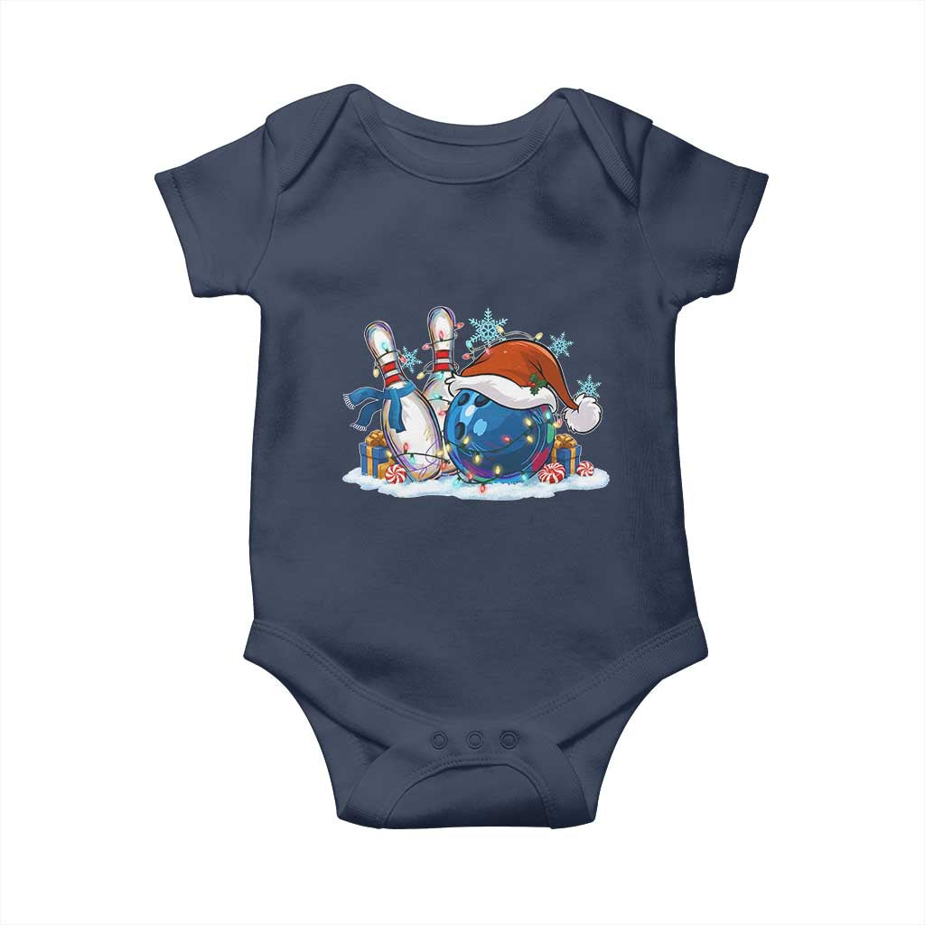 Funny Christmas Bowling Santa Hat Xmas Bowler Baby Onesie TS11 Navy Print Your Wear