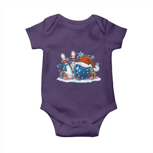 Funny Christmas Bowling Santa Hat Xmas Bowler Baby Onesie TS11 Purple Print Your Wear
