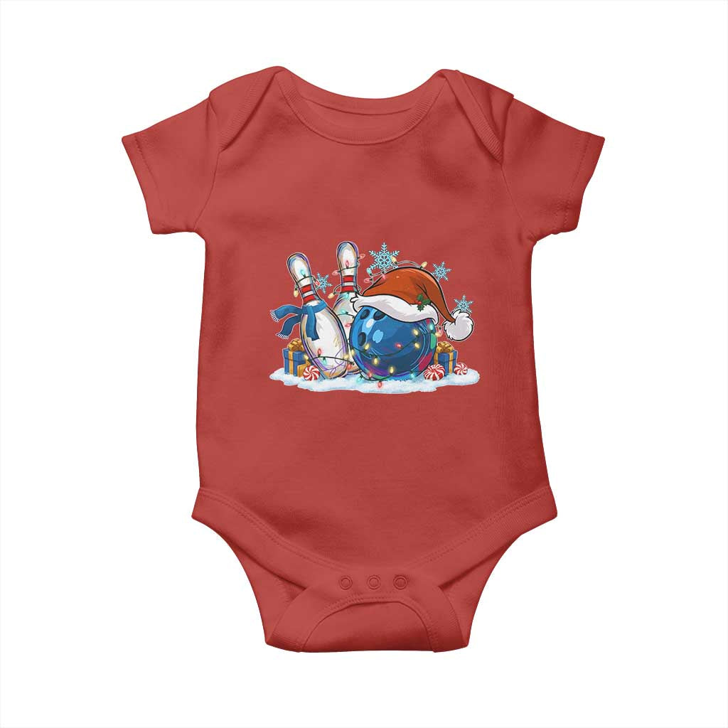 Funny Christmas Bowling Santa Hat Xmas Bowler Baby Onesie TS11 Red Print Your Wear