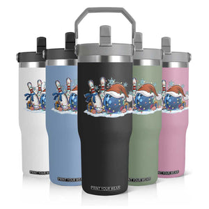 Funny Christmas Bowling Santa Hat Xmas Bowler Flip Straw Tumbler TS11 Print Your Wear