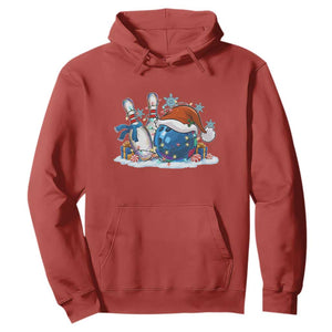 Funny Christmas Bowling Santa Hat Xmas Bowler Hoodie TS11 Red Print Your Wear