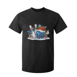 Funny Christmas Bowling Santa Hat Xmas Bowler T Shirt For Kid TS11 Black Print Your Wear