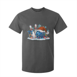 Funny Christmas Bowling Santa Hat Xmas Bowler T Shirt For Kid TS11 Dark Heather Print Your Wear
