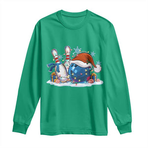 Funny Christmas Bowling Santa Hat Xmas Bowler Long Sleeve Shirt TS11 Irish Green Print Your Wear