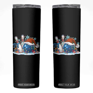 Funny Christmas Bowling Santa Hat Xmas Bowler Skinny Tumbler TS11 Black Print Your Wear