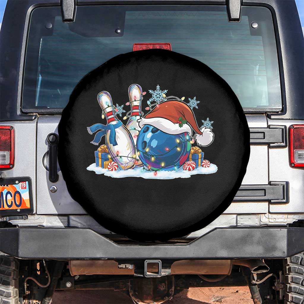 Funny Christmas Bowling Santa Hat Xmas Bowler Spare Tire Cover TS11 No hole Black Print Your Wear