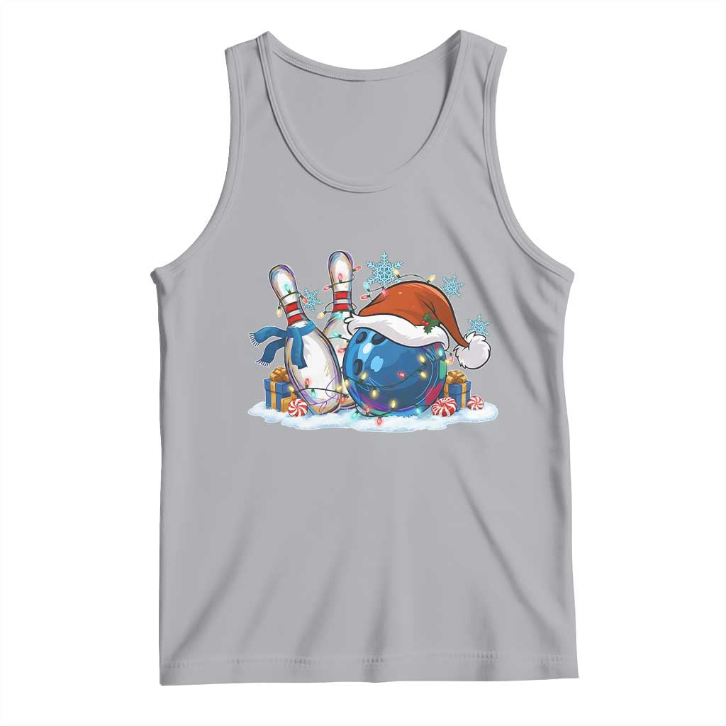 Funny Christmas Bowling Santa Hat Xmas Bowler Tank Top - Print Your Wear