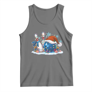 Funny Christmas Bowling Santa Hat Xmas Bowler Tank Top - Print Your Wear
