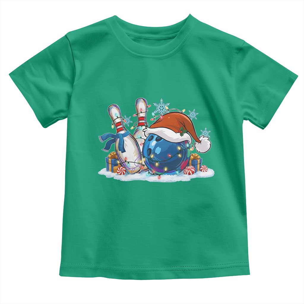 Funny Christmas Bowling Santa Hat Xmas Bowler Toddler T Shirt TS11 Irish Green Print Your Wear