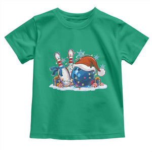Funny Christmas Bowling Santa Hat Xmas Bowler Toddler T Shirt TS11 Irish Green Print Your Wear