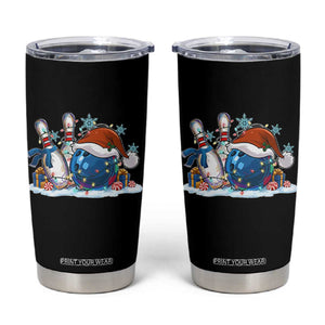 Funny Christmas Bowling Santa Hat Xmas Bowler Tumbler Cup TS11 Black Print Your Wear