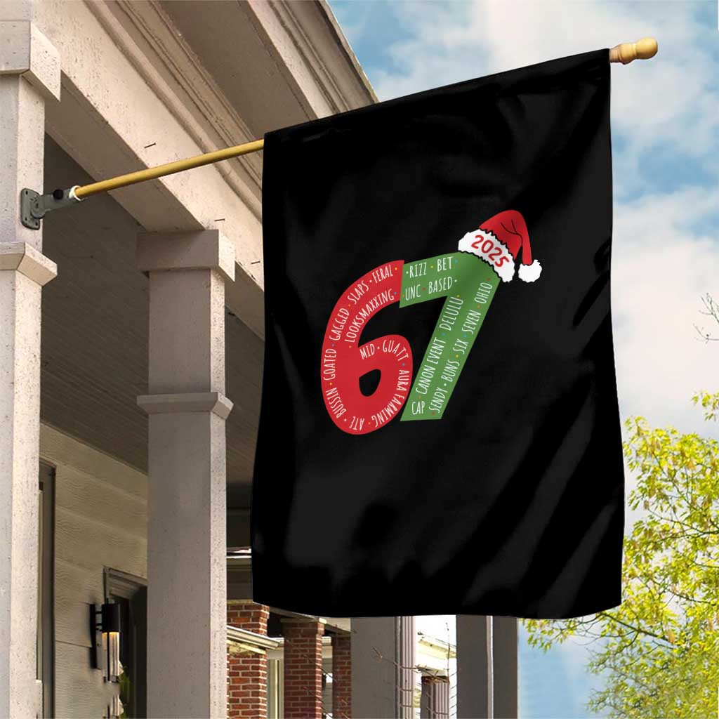 Funny 67 Christmas Garden Flag Rizz Aura Farming Bussin Six Seven Meme Gen Alpha TS11 Print Your Wear