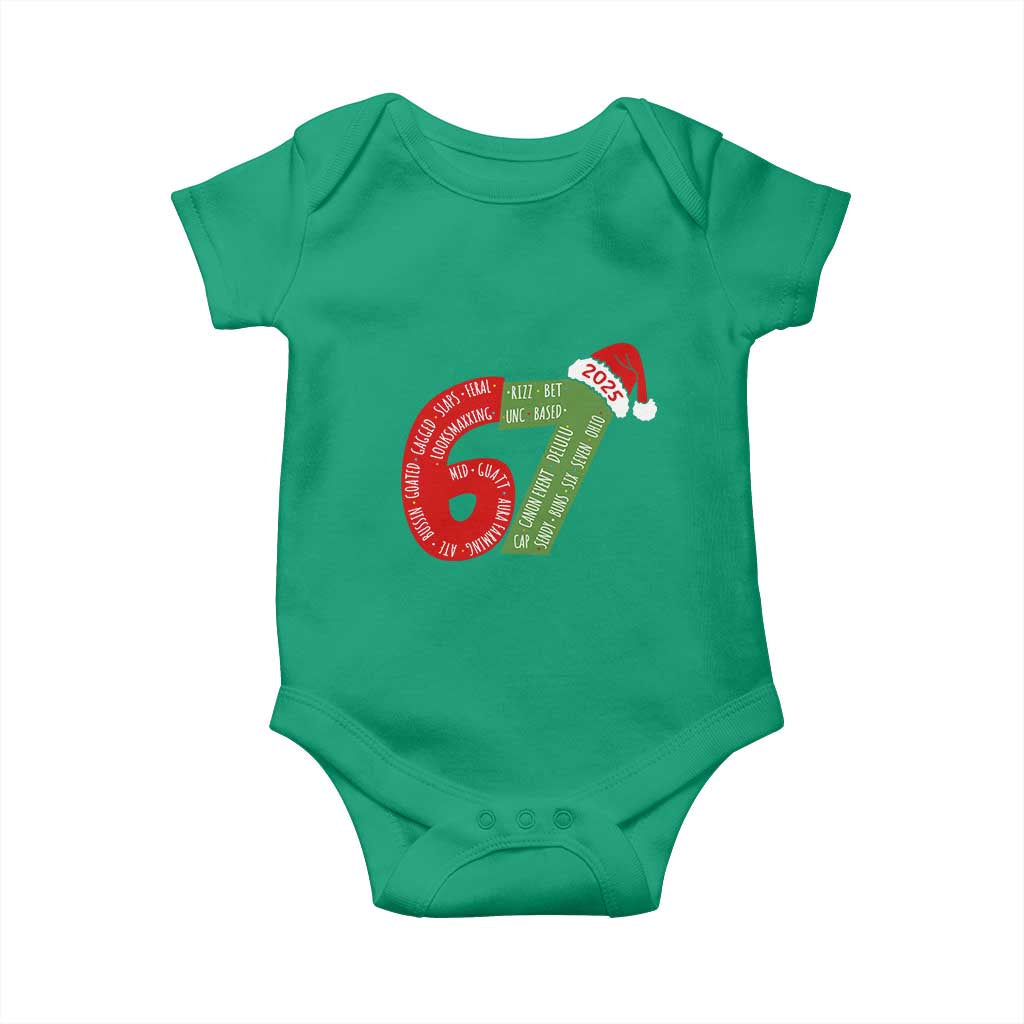 Funny 67 Christmas Baby Onesie Rizz Aura Farming Bussin Six Seven Meme Gen Alpha TS11 Irish Green Print Your Wear