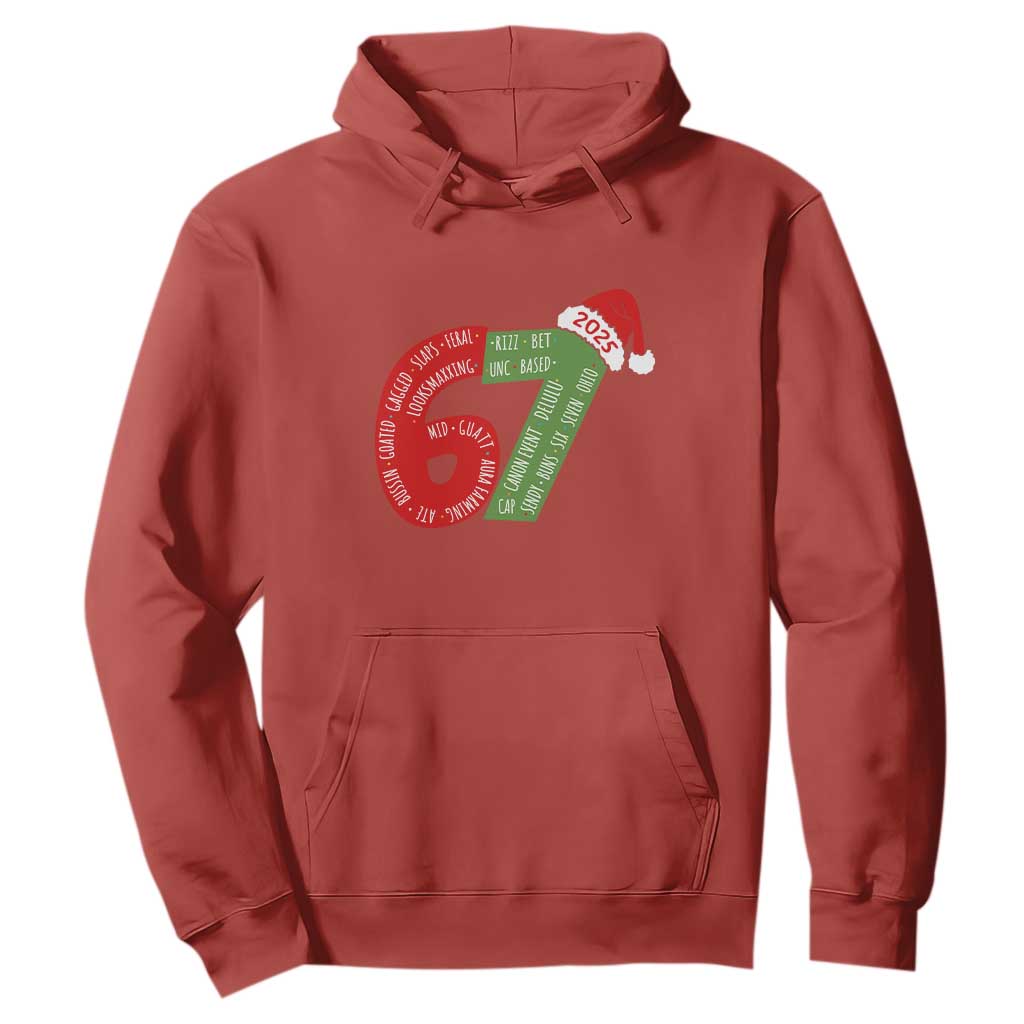 Funny 67 Christmas Hoodie Rizz Aura Farming Bussin Six Seven Meme Gen Alpha TS11 Red Print Your Wear