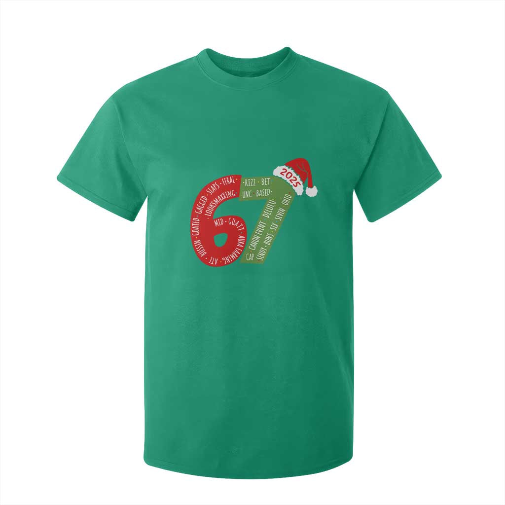 Funny 67 Christmas T Shirt For Kid Rizz Aura Farming Bussin Six Seven Meme Gen Alpha TS11 Irish Green Print Your Wear