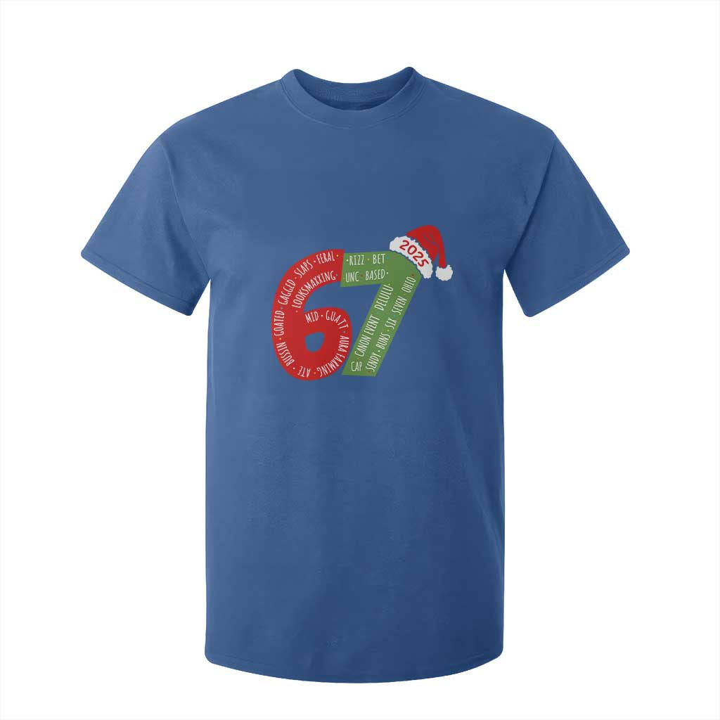 Funny 67 Christmas T Shirt For Kid Rizz Aura Farming Bussin Six Seven Meme Gen Alpha TS11 Royal Blue Print Your Wear
