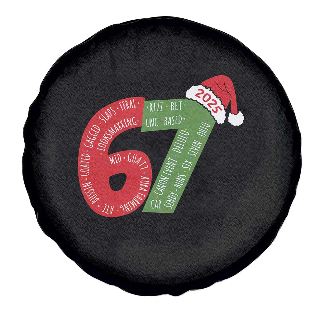 Funny 67 Christmas Spare Tire Cover Rizz Aura Farming Bussin Six Seven Meme Gen Alpha TS11 Print Your Wear