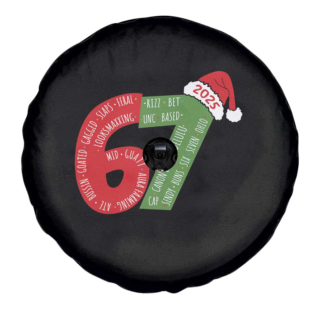 Funny 67 Christmas Spare Tire Cover Rizz Aura Farming Bussin Six Seven Meme Gen Alpha TS11 Print Your Wear