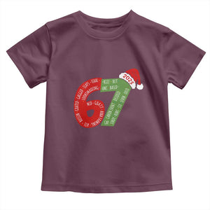 Funny 67 Christmas Toddler T Shirt Rizz Aura Farming Bussin Six Seven Meme Gen Alpha TS11 Maroon Print Your Wear