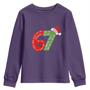 Funny 67 Christmas Youth Sweatshirt Rizz Aura Farming Bussin Six Seven Meme Gen Alpha TS11 Purple Print Your Wear