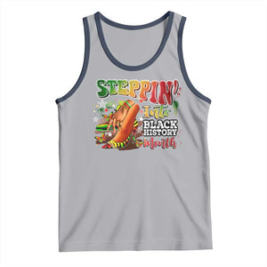 Steppin' Into Black History Month Tank Top African American Month Proud Melanin TS11 Athletic Heather Navy Print Your Wear