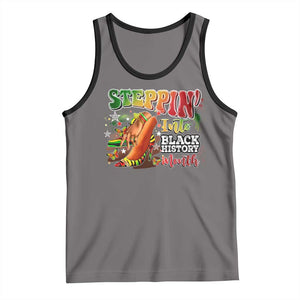 Steppin' Into Black History Month Tank Top African American Month Proud Melanin TS11 Deep Heather Black Print Your Wear