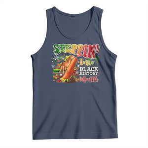 Steppin' Into Black History Month Tank Top African American Month Proud Melanin TS11 Navy Print Your Wear