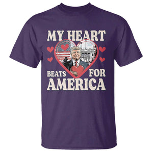 Funny Trump Valentine's Day T Shirt My Heart Beats For America White House TS11 Purple Print Your Wear