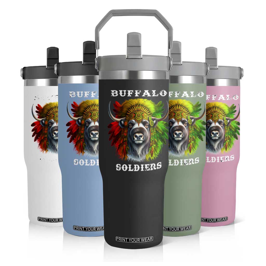 Buffalo Soldiers Flip Straw Tumbler African American Heros Black History Month TS11 Print Your Wear