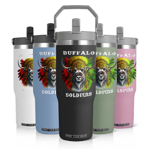 Buffalo Soldiers Flip Straw Tumbler African American Heros Black History Month TS11 Print Your Wear
