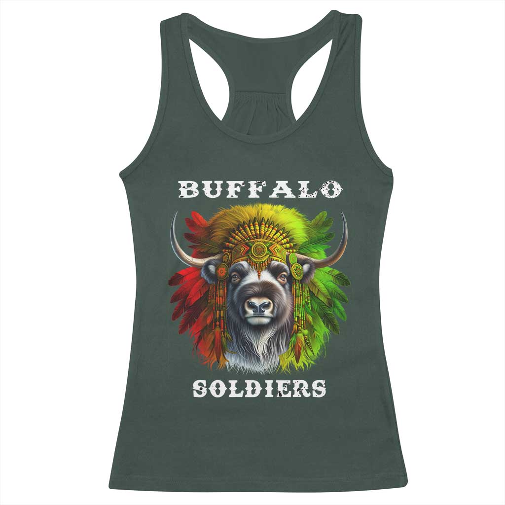 Buffalo Soldiers Racerback Tank Top African American Heros Black History Month TS11 Dark Forest Green Print Your Wear