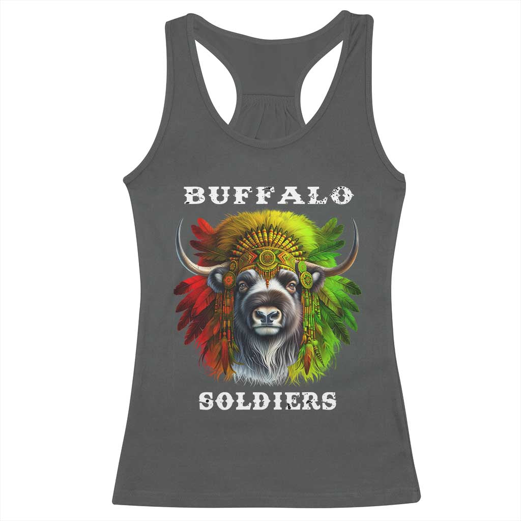 Buffalo Soldiers Racerback Tank Top African American Heros Black History Month TS11 Dark Heather Print Your Wear