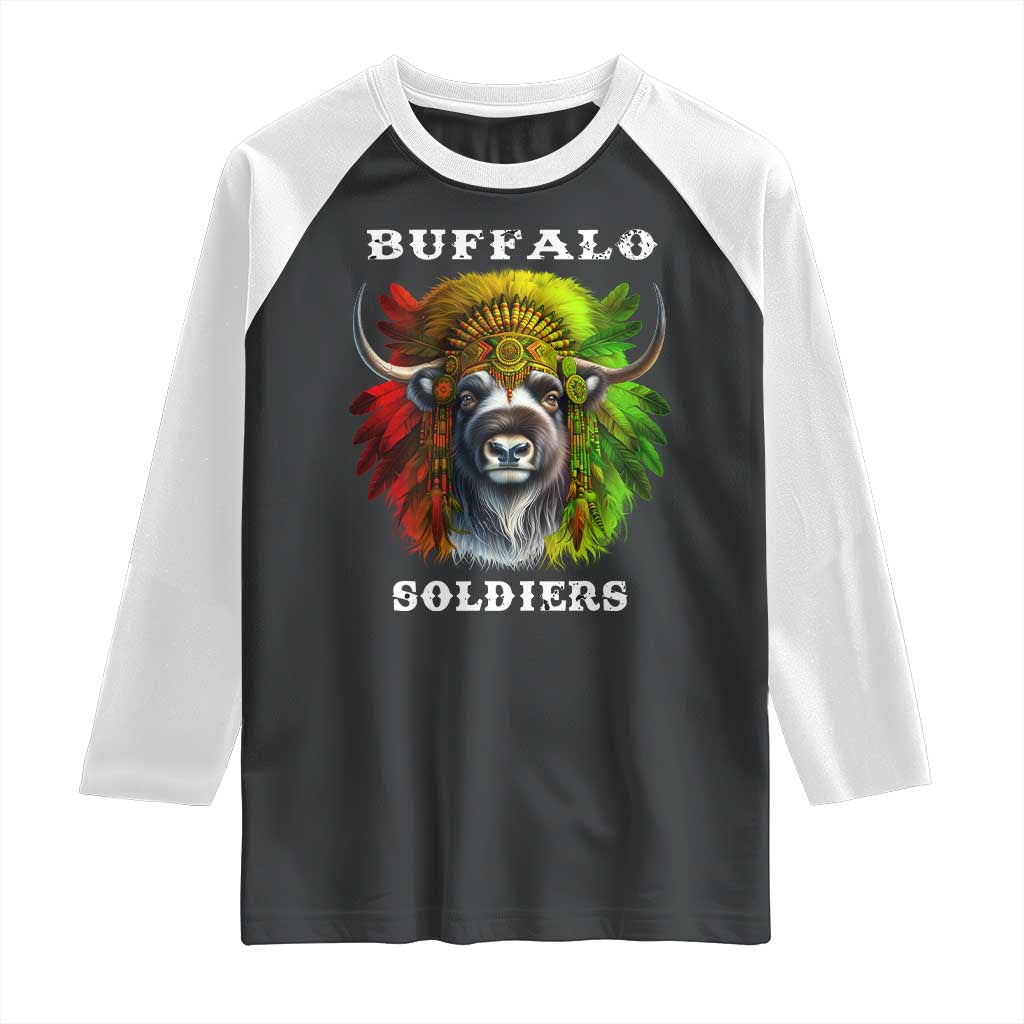 Buffalo Soldiers Raglan Shirt African American Heros Black History Month TS11 Black White Print Your Wear