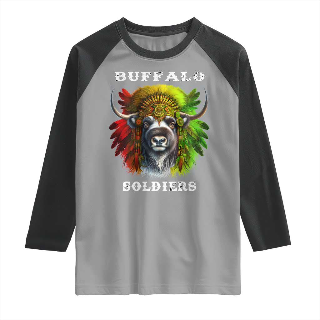 Buffalo Soldiers Raglan Shirt African American Heros Black History Month TS11 Sport Gray Black Print Your Wear