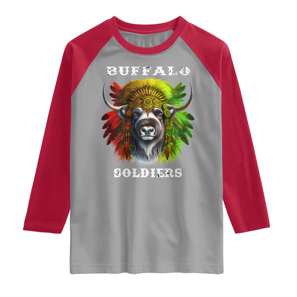 Buffalo Soldiers Raglan Shirt African American Heros Black History Month TS11 Sport Gray Red Print Your Wear
