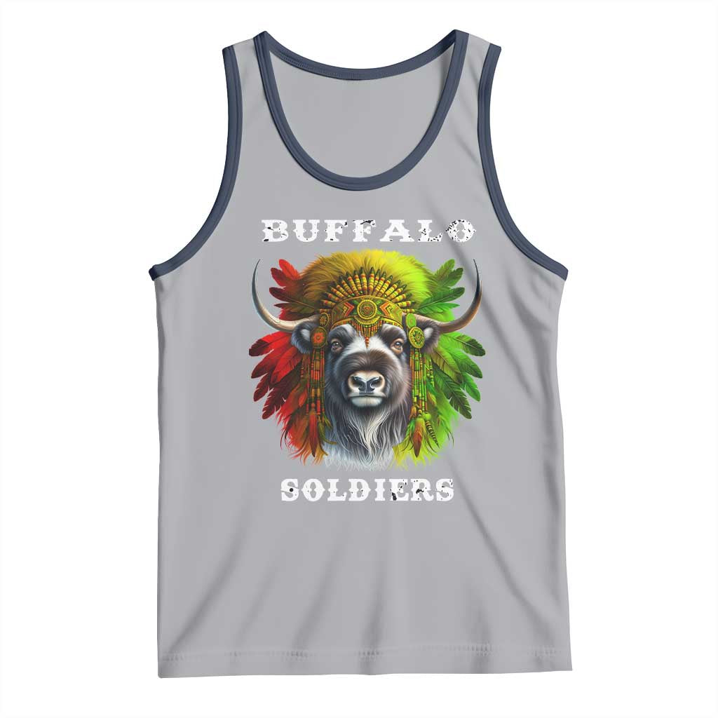 Buffalo Soldiers Tank Top African American Heros Black History Month TS11 Athletic Heather Navy Print Your Wear