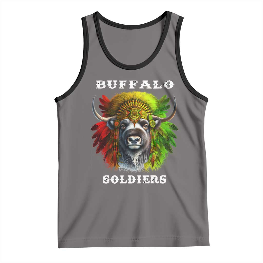 Buffalo Soldiers Tank Top African American Heros Black History Month TS11 Deep Heather Black Print Your Wear