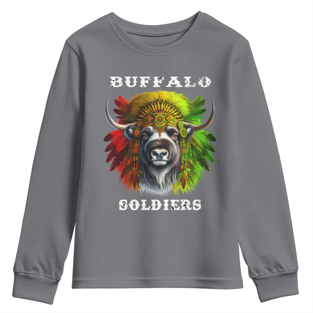 Buffalo Soldiers Youth Sweatshirt African American Heros Black History Month TS11 Charcoal Print Your Wear