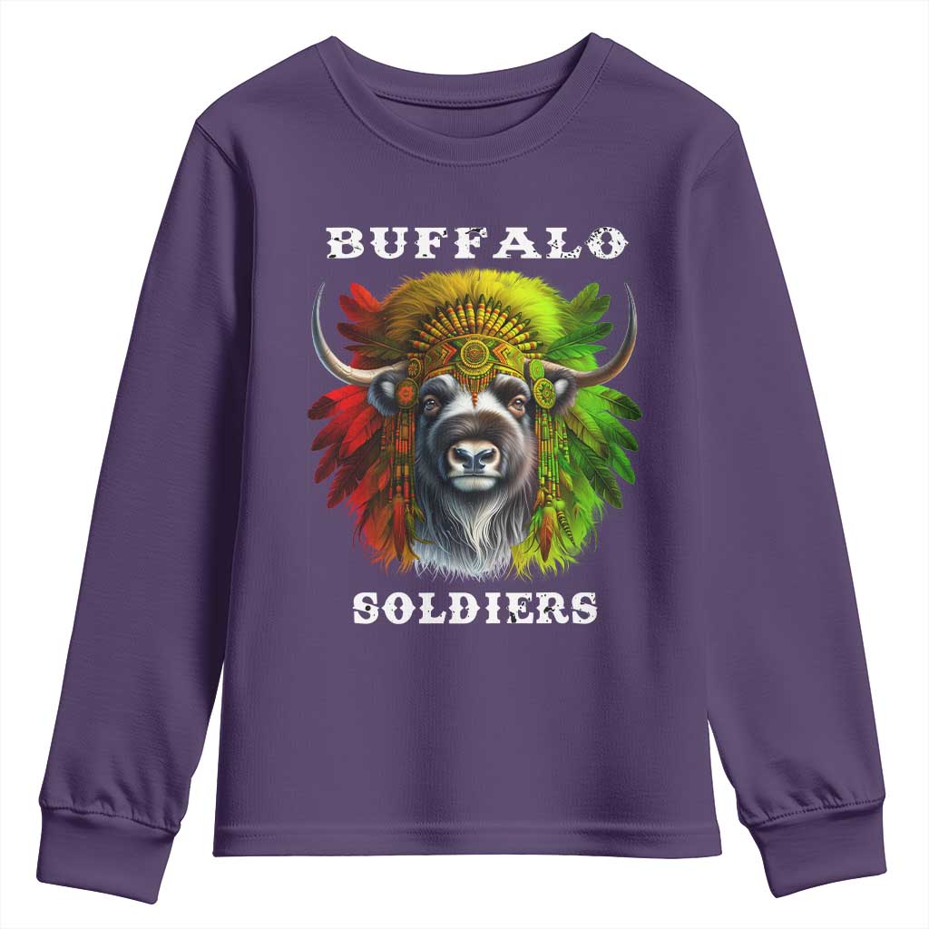 Buffalo Soldiers Youth Sweatshirt African American Heros Black History Month TS11 Purple Print Your Wear