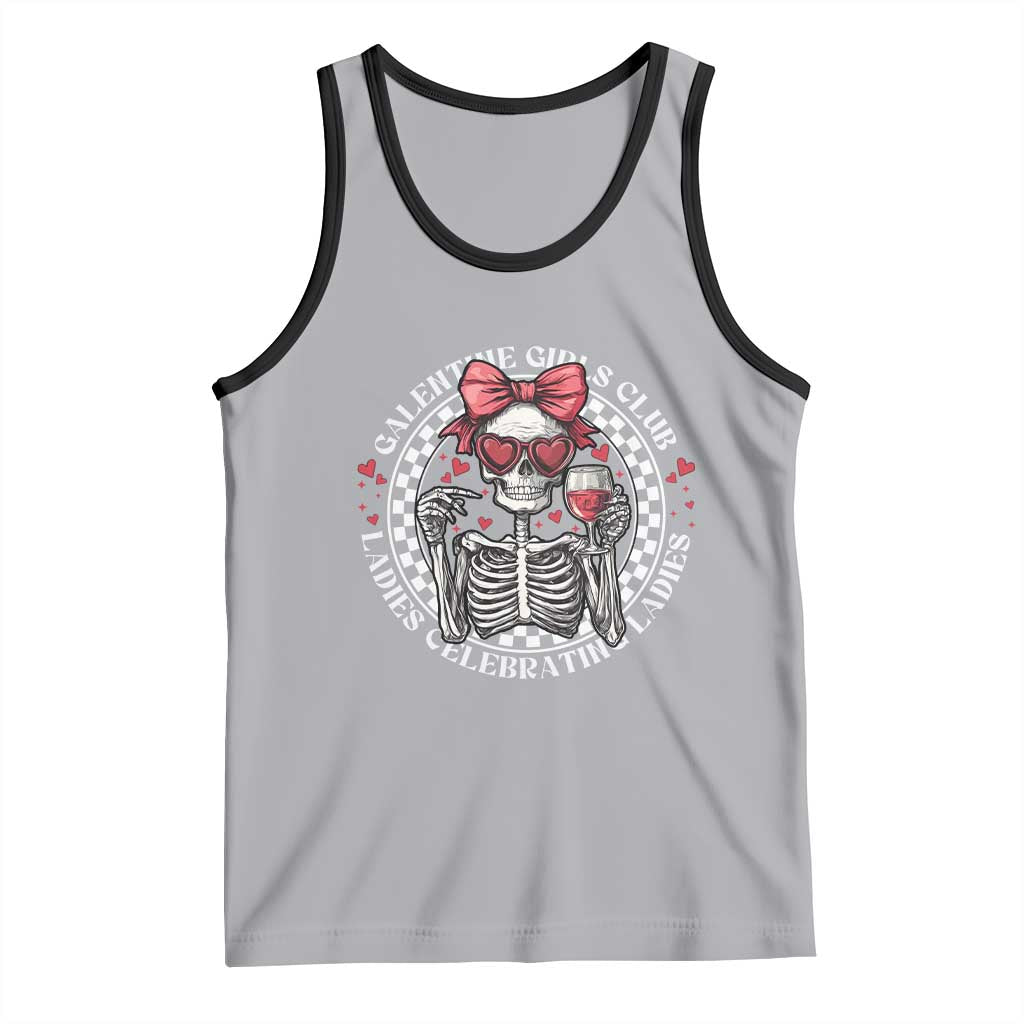 Funny Galentine's Day Tank Top Galentine Girls Club Ladies Celebrating Ladies Skeleton TS11 Athletic Heather Black Print Your Wear