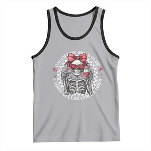 Funny Galentine's Day Tank Top Galentine Girls Club Ladies Celebrating Ladies Skeleton TS11 Athletic Heather Black Print Your Wear