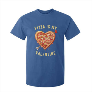 Funny Pizza Is My Valentine T Shirt For Kid Valentine's Day Heart Pepperoni Slice TS11 Royal Blue Print Your Wear