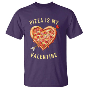 Funny Pizza Is My Valentine T Shirt Valentine's Day Heart Pepperoni Slice TS11 Purple Print Your Wear