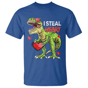 Funny Dinosaur Valentine's Day I Steal Heart T Shirt TS11 Royal Blue Print Your Wear