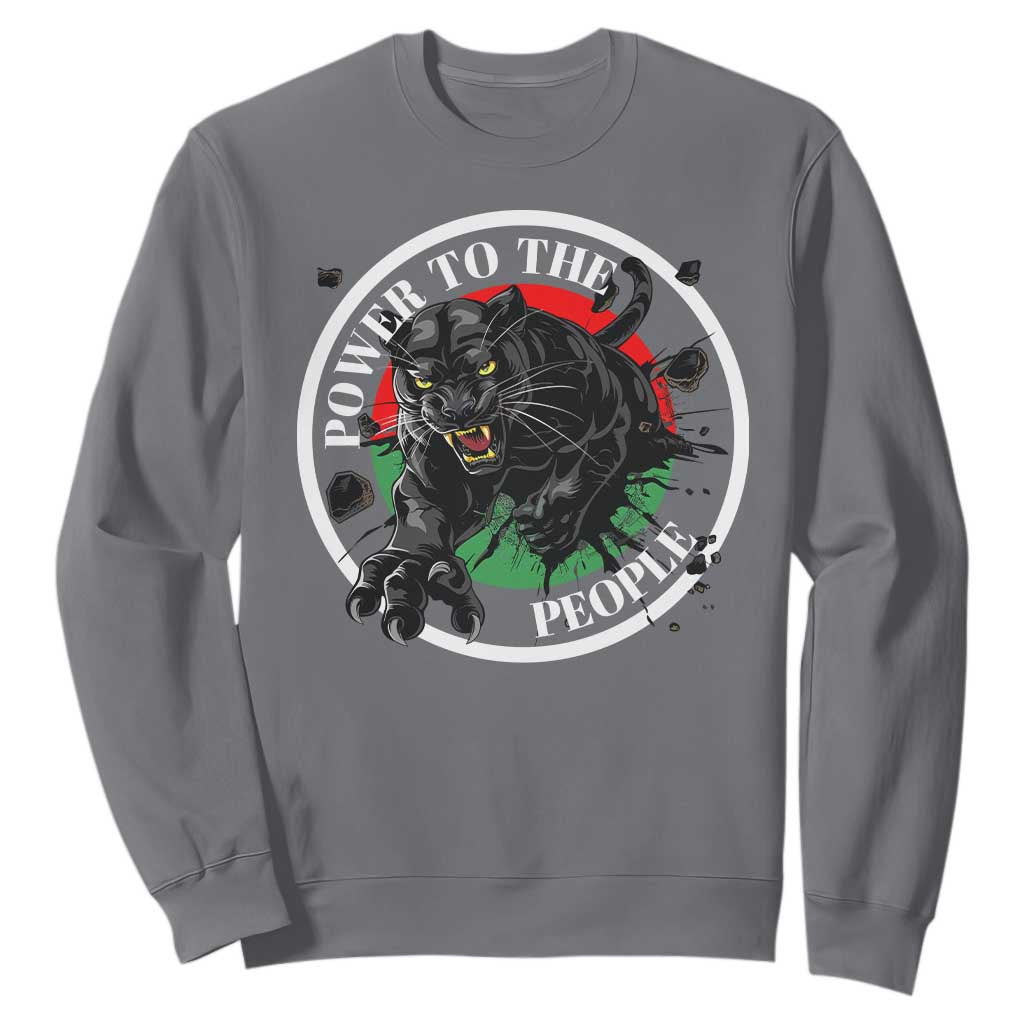 Power To The People Black Panther Party Sweatshirt Black History Month TS11 Charcoal Print Your Wear