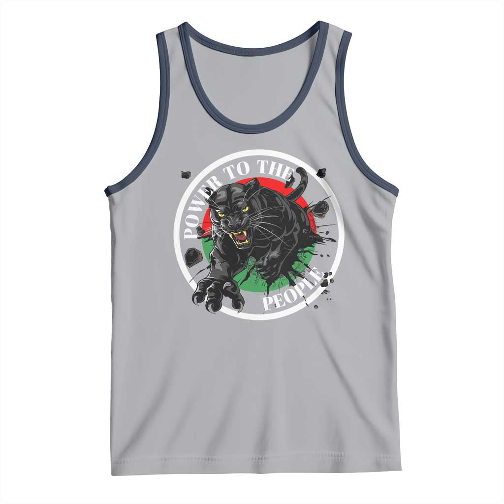 Power To The People Black Panther Party Tank Top Black History Month TS11 Athletic Heather Navy Print Your Wear