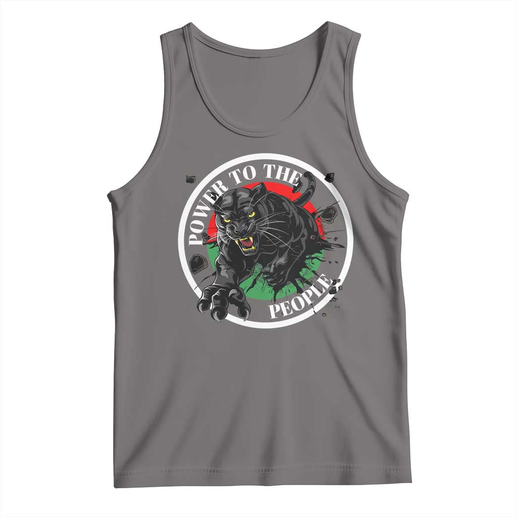 Power To The People Black Panther Party Tank Top Black History Month TS11 Deep Heather Print Your Wear